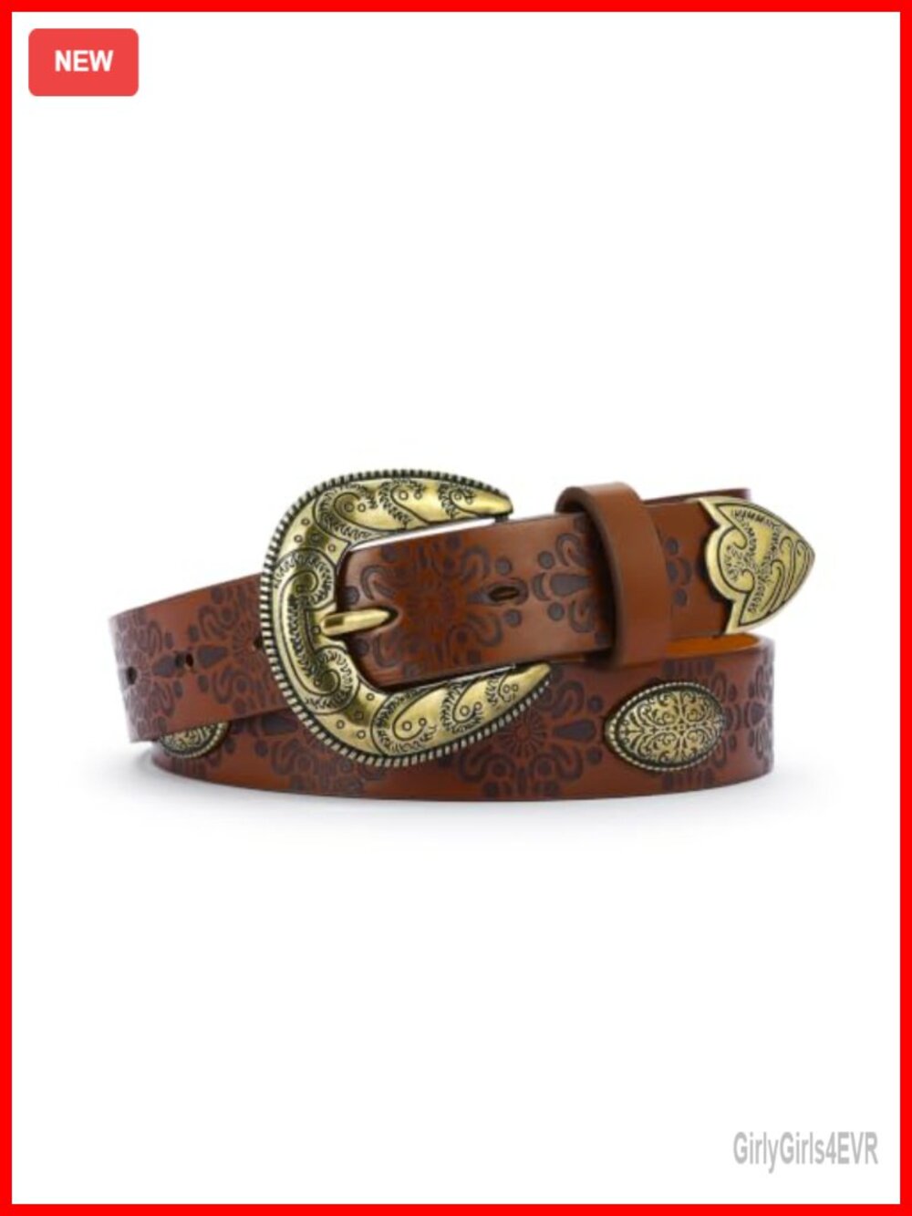 Faux Leather Western Belt Women Cowgirl Country Jeans